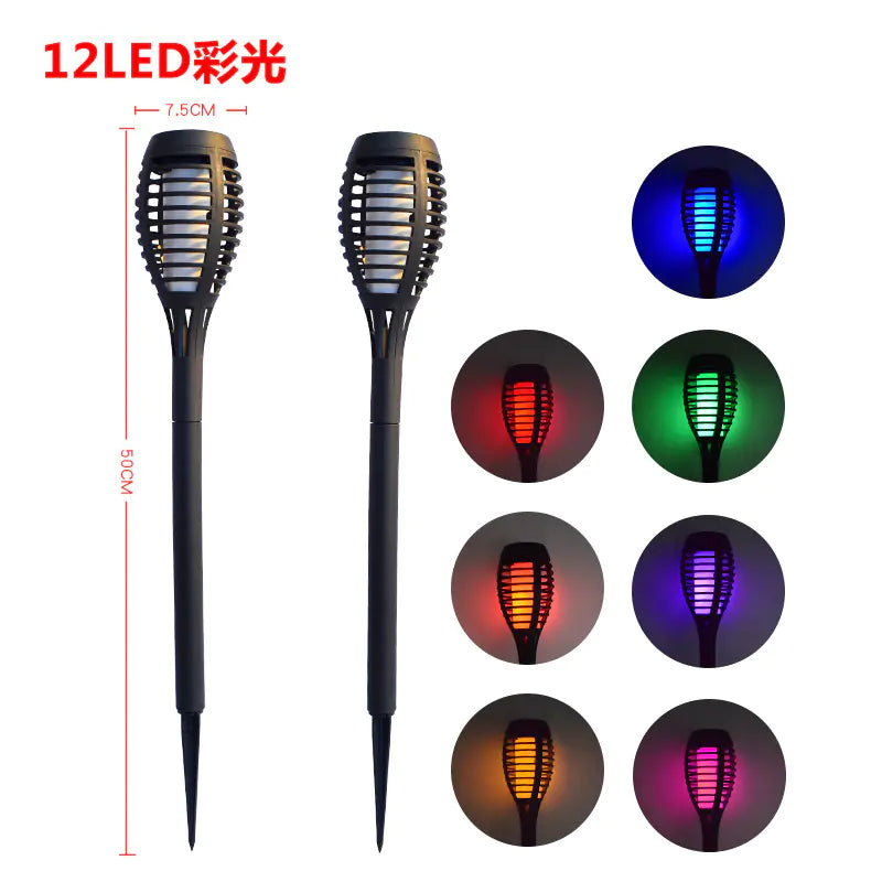 New Solar LED Flame Torch Light for Outdoor Decoration