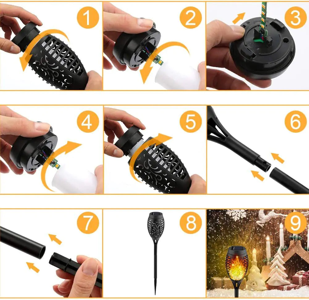 New Solar LED Flame Torch Light for Outdoor Decoration